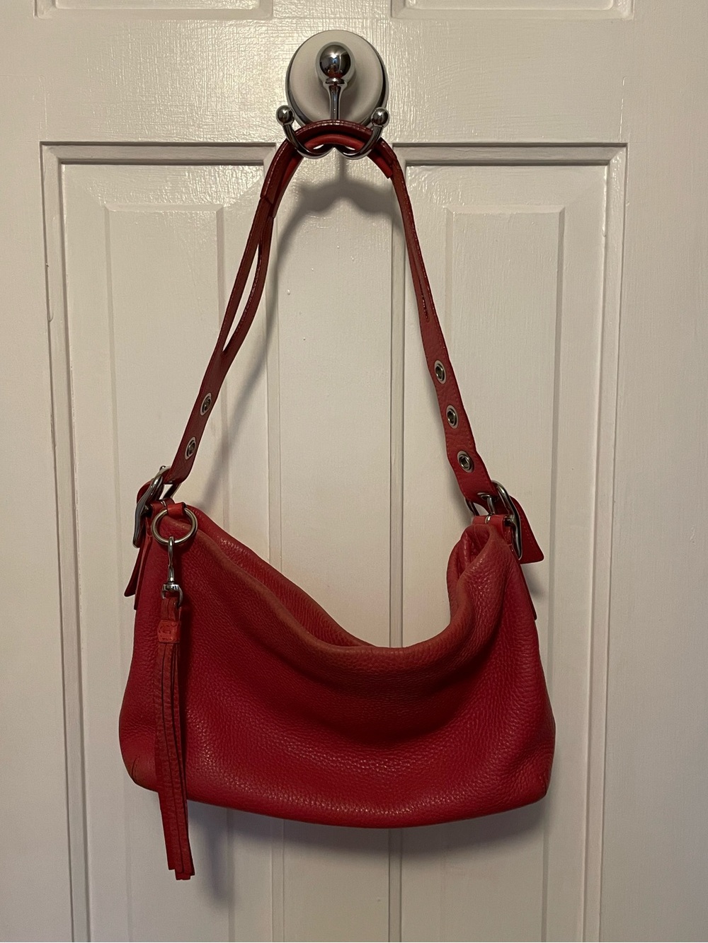 Vintage pink leather Coach shoulder purse
